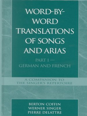 cover image of Word-By-Word Translations of Songs and Arias, Part 1